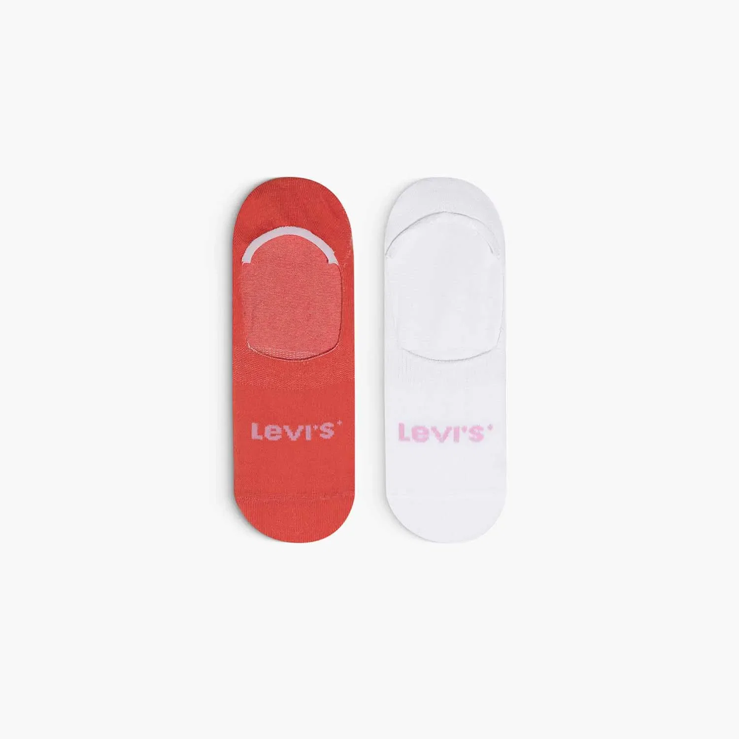 Meia Levi’s 2 Pack No Show Branca e salmão