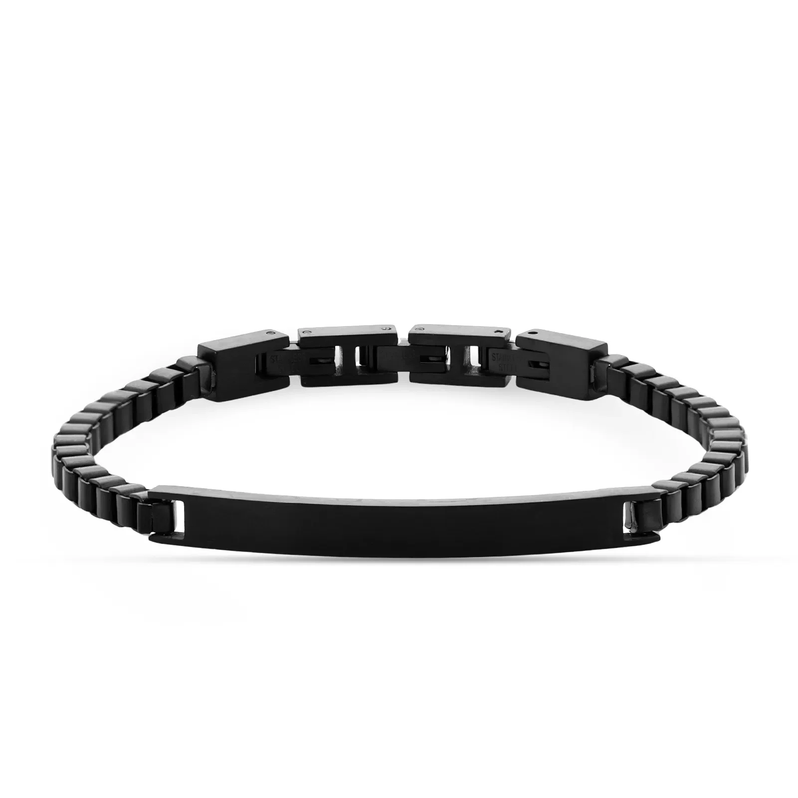 Pulseira Life Masculino em Aço Preto Escovado — imagem 1