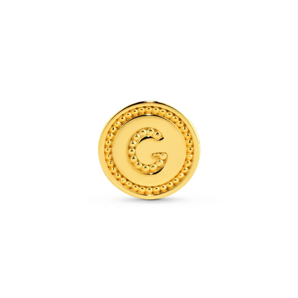 Pingente Life Letra G em Prata 925 com Banho de Ouro Amarelo 18k — imagem 1