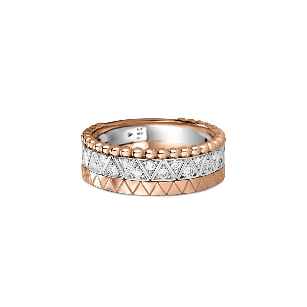 Anel Icona em Ouro Branco e Ouro Rosé 18k com Diamantes — imagem 1
