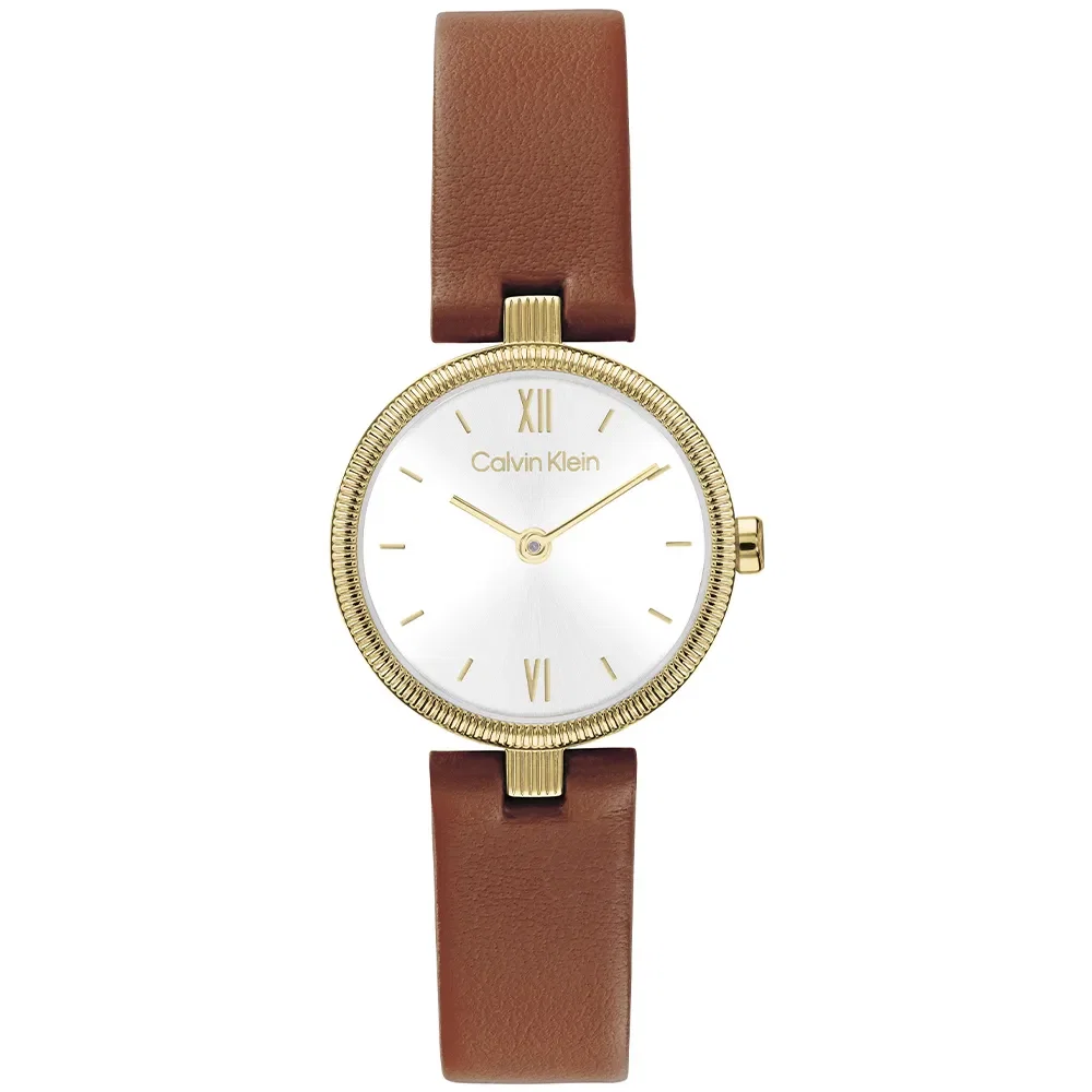Relógio Calvin Klein Gleam Feminino em Couro Marrom 25100231 — imagem 1