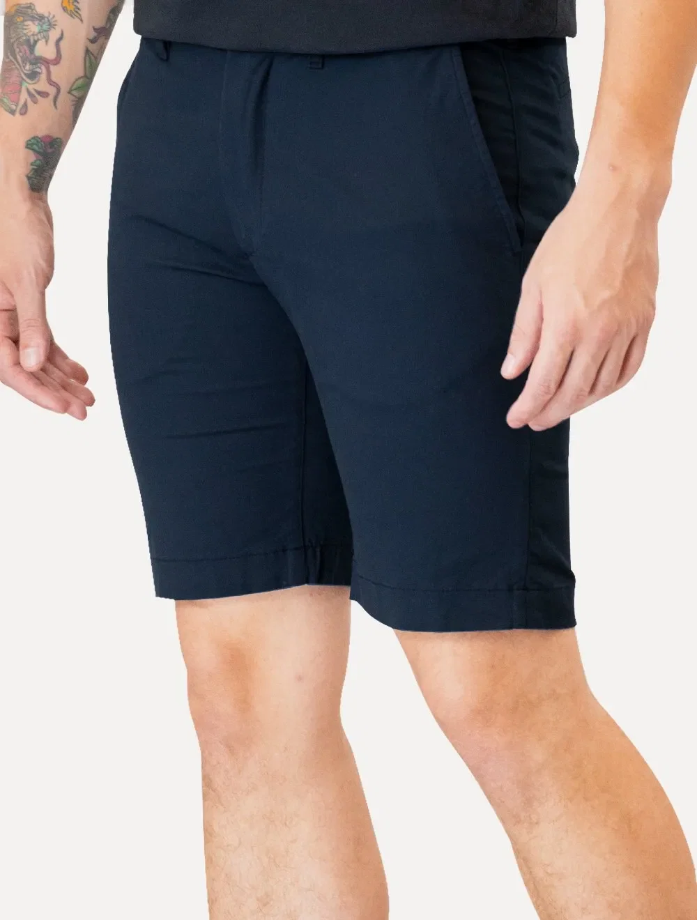 Bermuda Lacoste Masculina Sarja Slim Cotton Stretch Azul Marinho