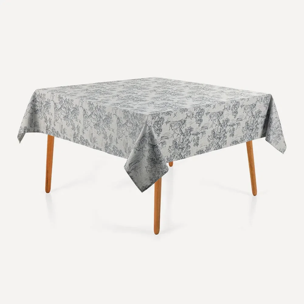 Toalha de Mesa Quadrada 8 Lugares Grazia Cinza — imagem 1