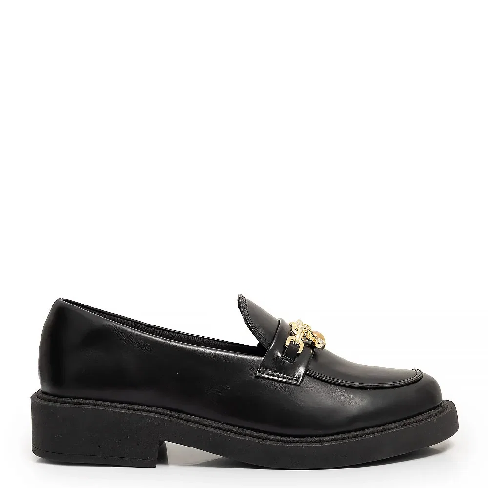 Mocassim Preto Corrente Pingentes — imagem 1