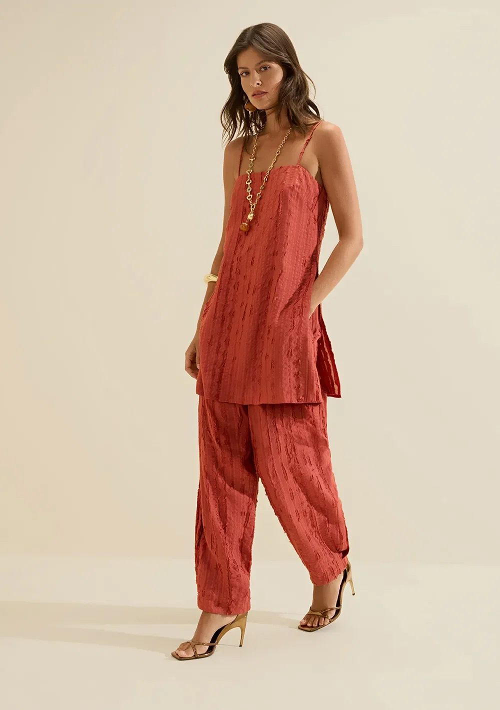 Blusa Regata Flora Vermelho