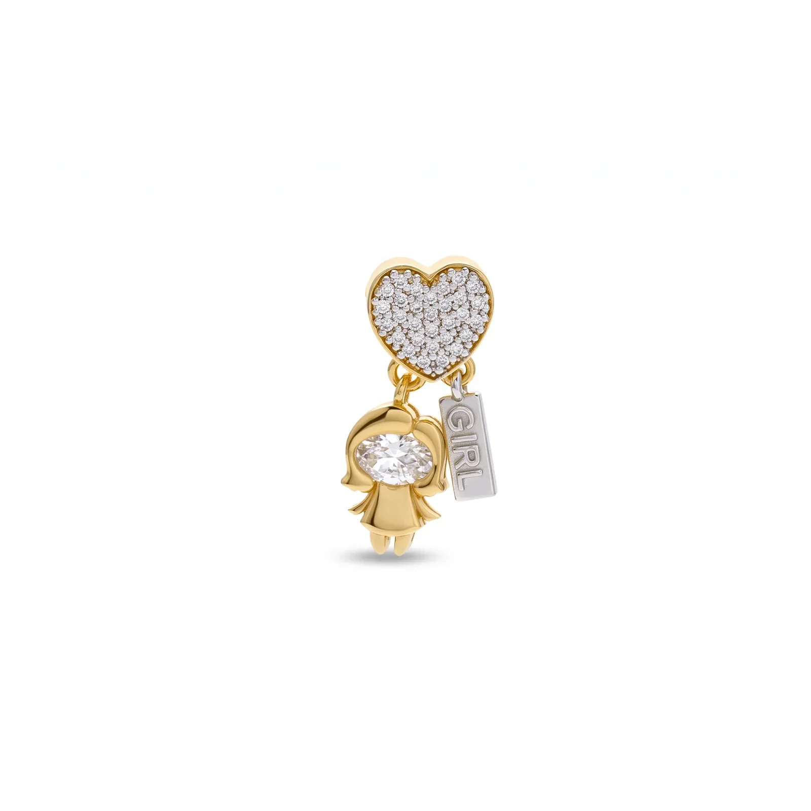Pingente Life Menino em Prata 925 com Banho de Ouro 18k e Zircônia Incolor — imagem 1