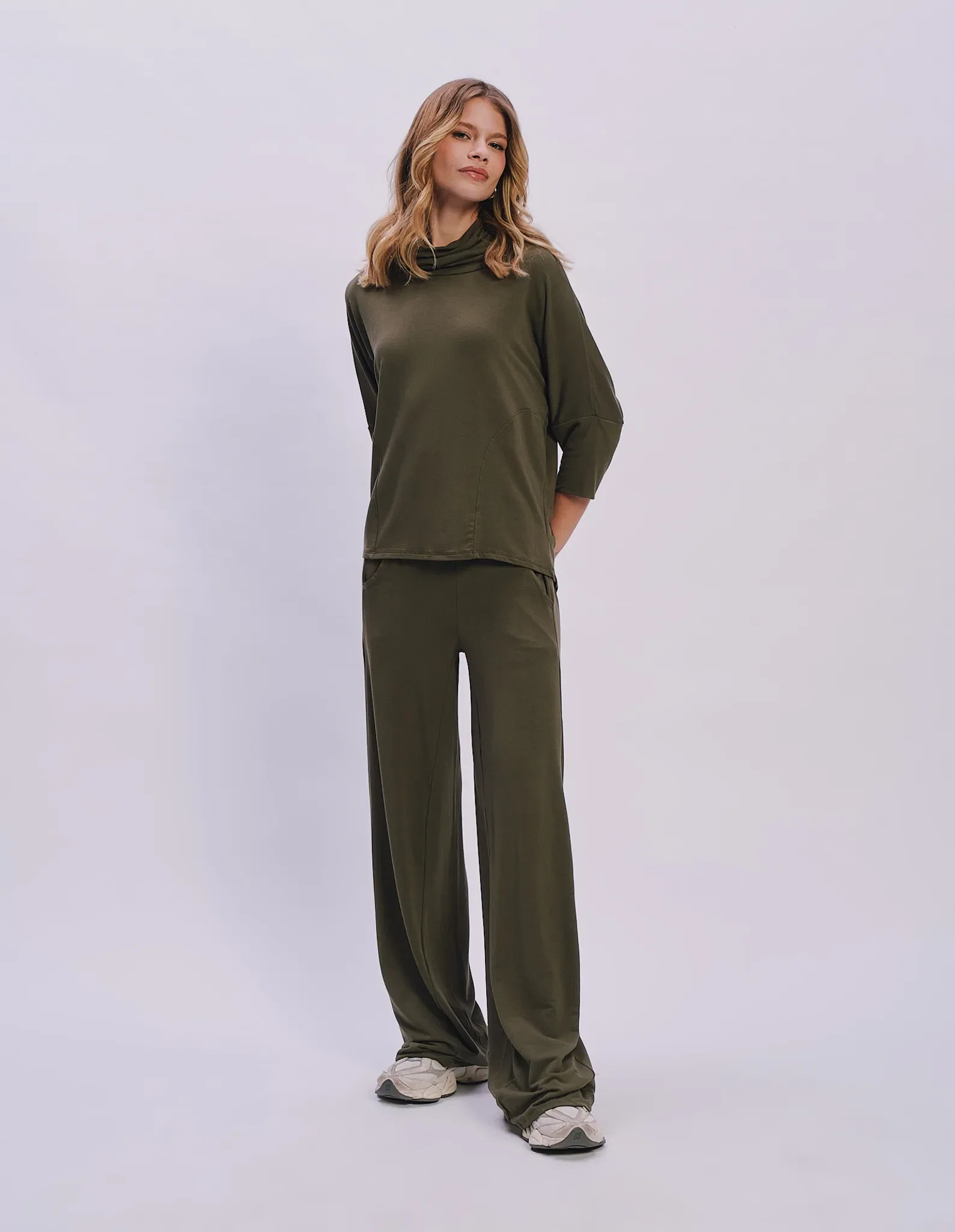 Calça Pantalona Cós Elástico - Verde