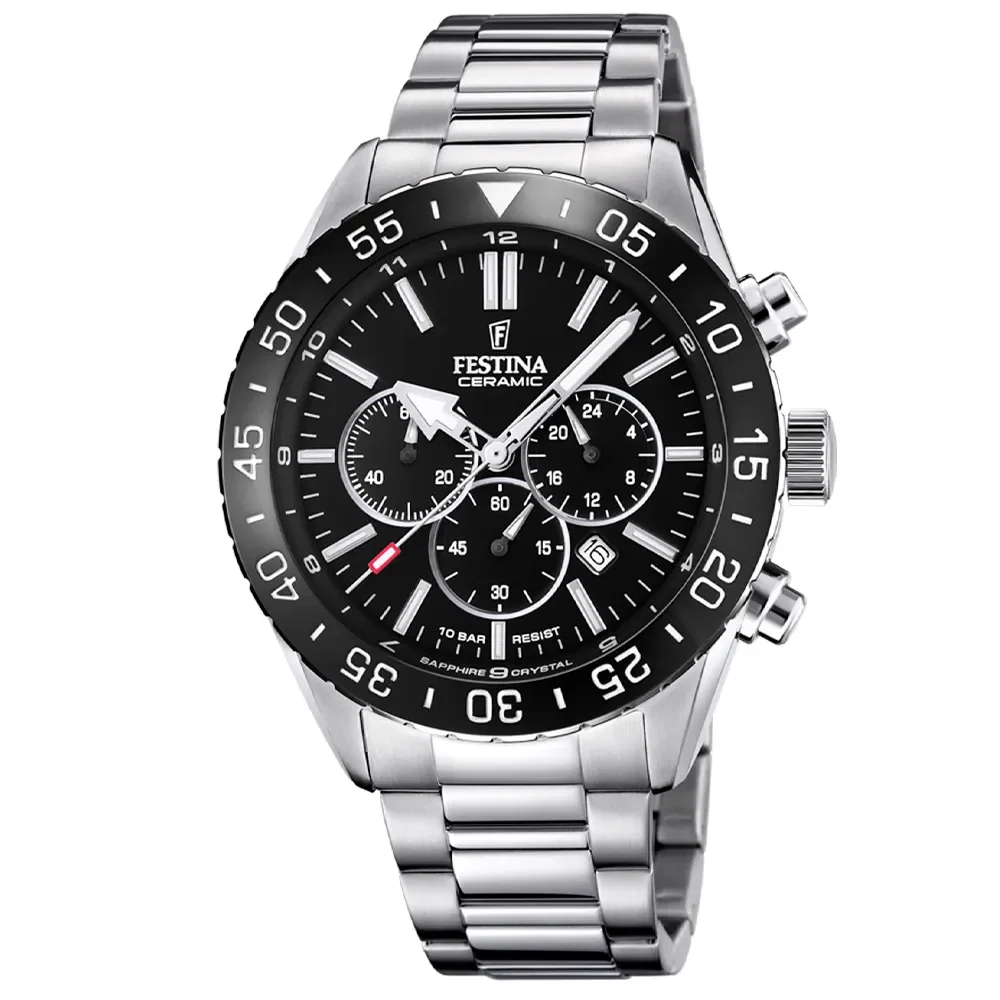 Relógio Festina 02-023 Ceramic Masculino Aço Prateado — imagem 1