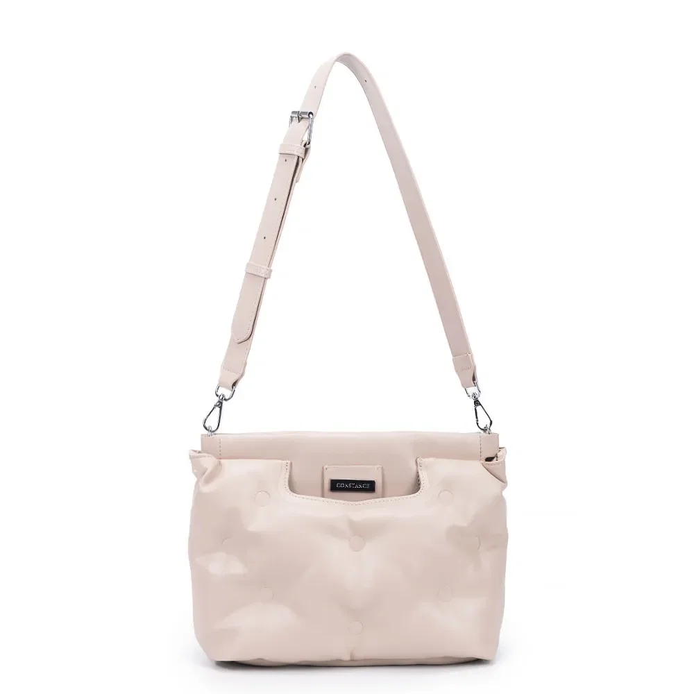Bolsa Tiracolo Capitonê Off White