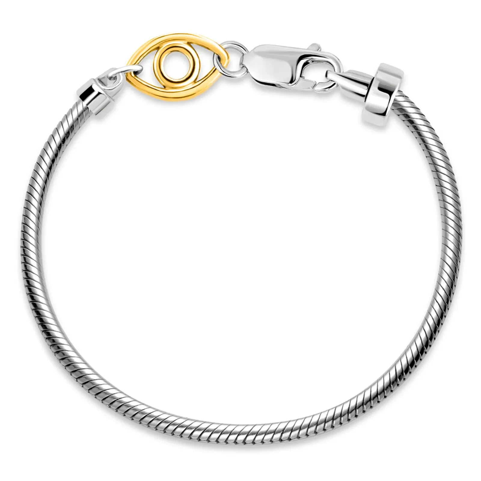 Pulseira Life Olho em Prata 925 com Banho de Ouro Amarelo 18k — imagem 1