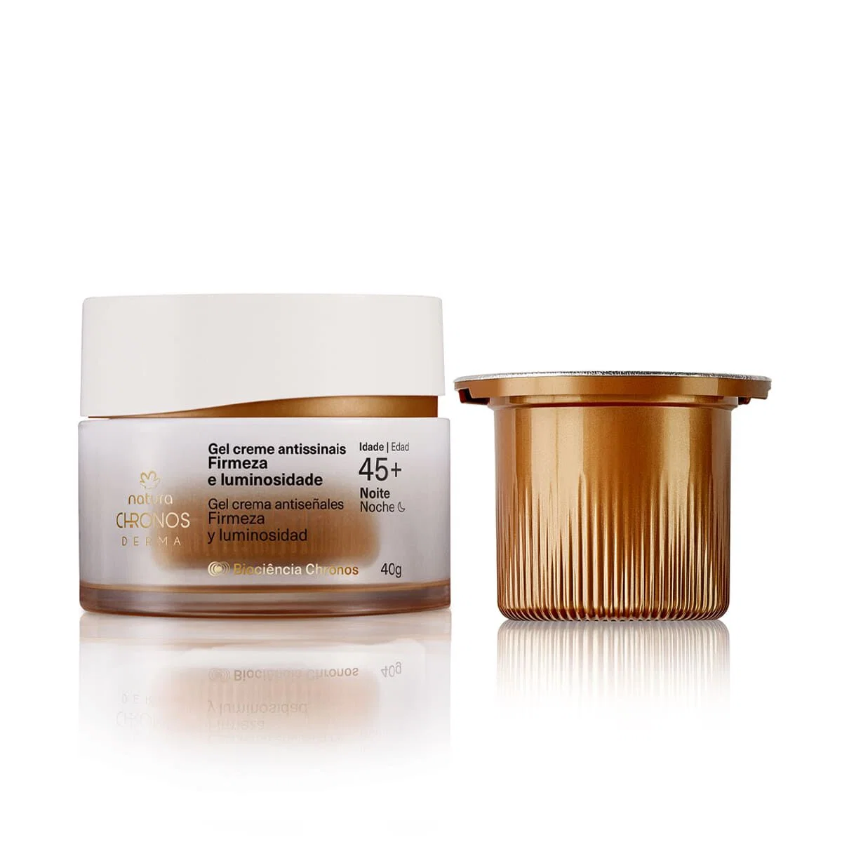 Kit Gel Creme Antissinais 45+ Noite Chronos Derma com Refil — imagem 1