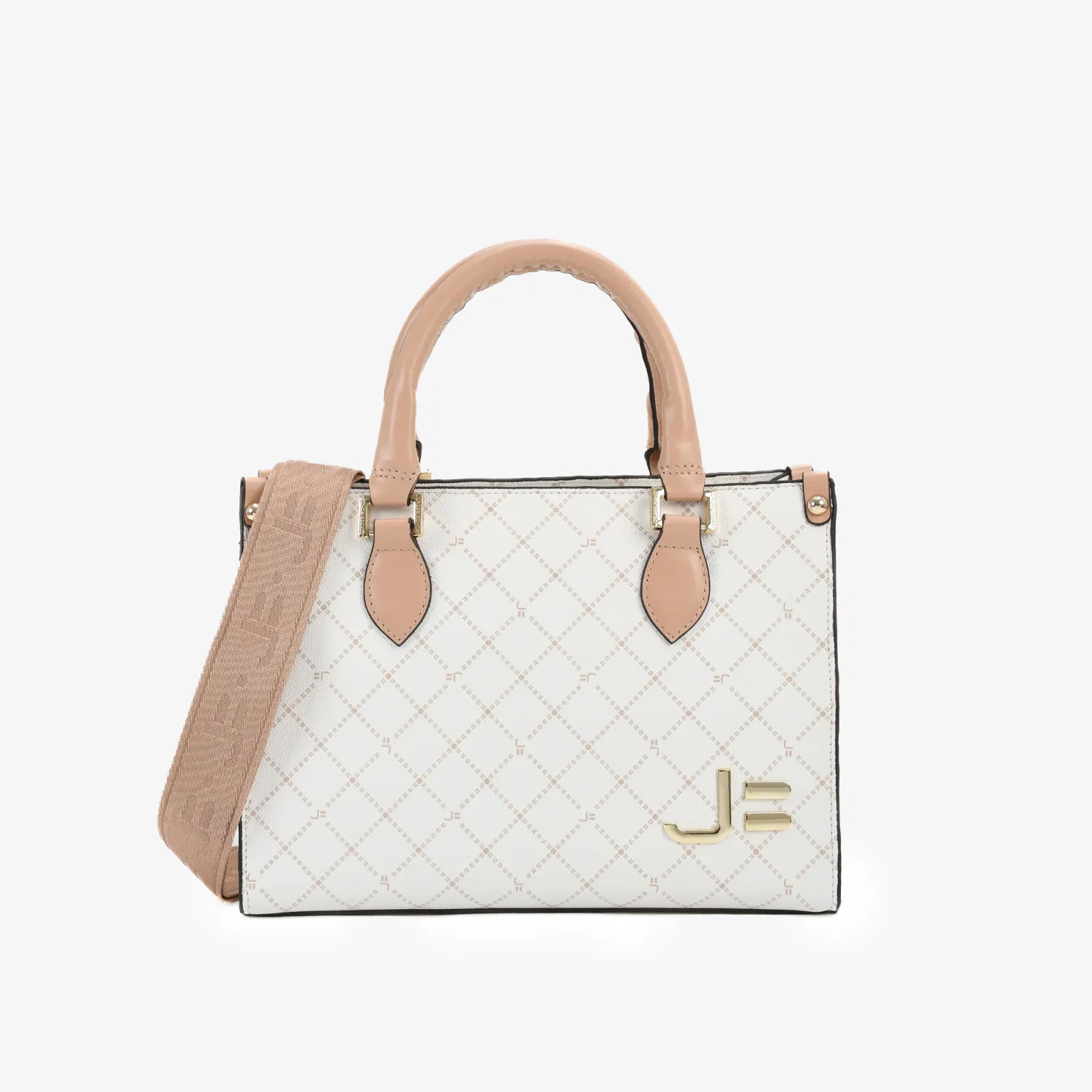 Bolsa Off White Nude Linho Monograma JB — imagem 1