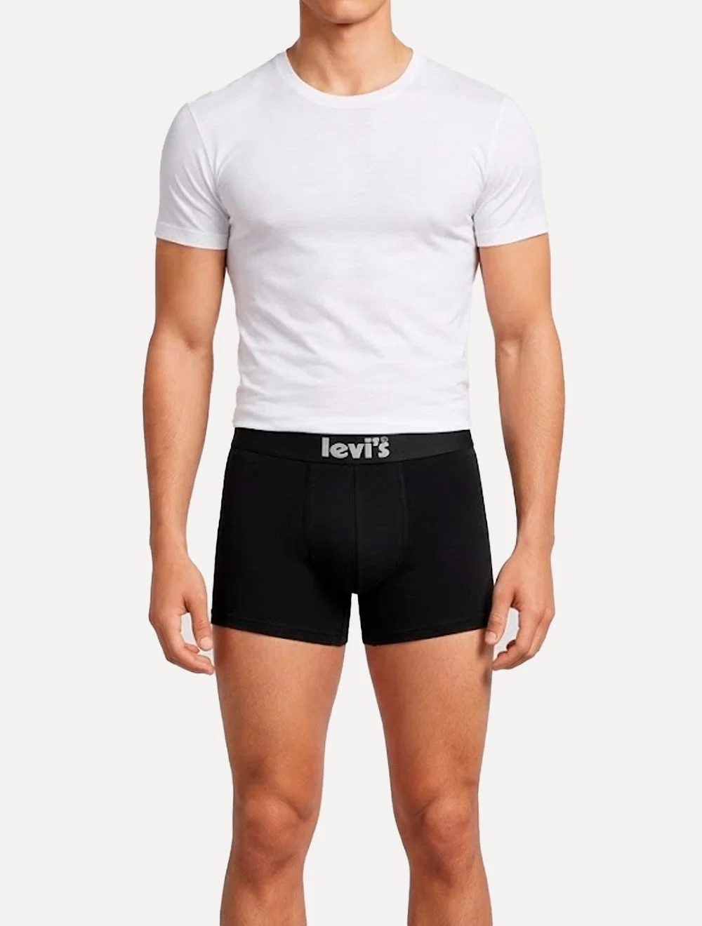 Cuecas Levis Masculinas Boxer Brief Poster Azul Marinho Preta Pack 2UN
