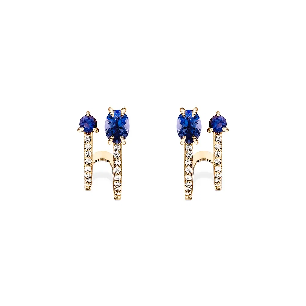 Brinco Essenza em Ouro Champagne 18k com Iolitas e Diamantes — imagem 1