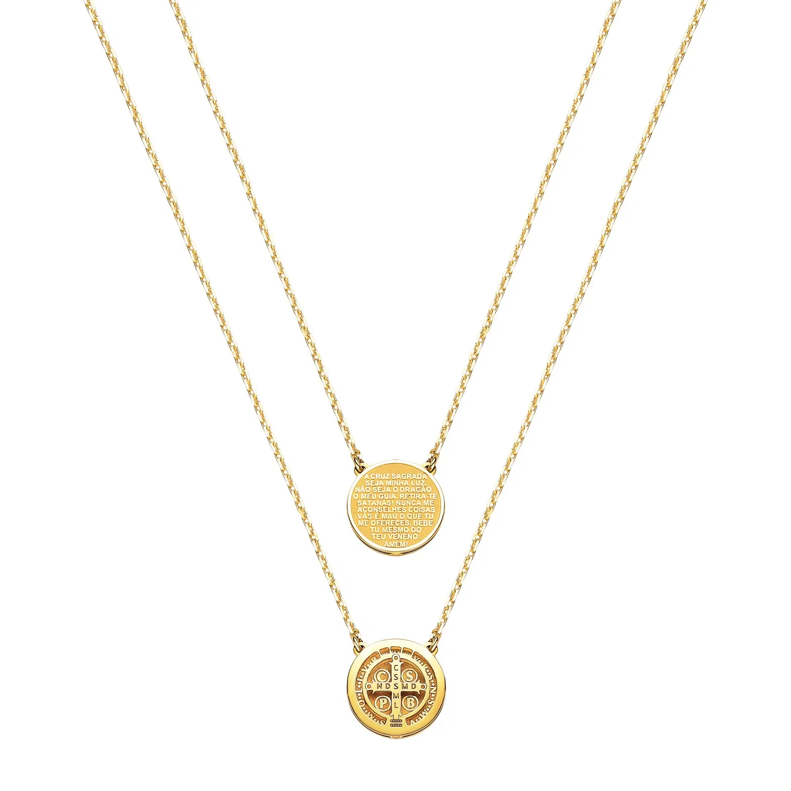 Escapulário Medalha São Bento em Ouro Amarelo 18k — imagem 1