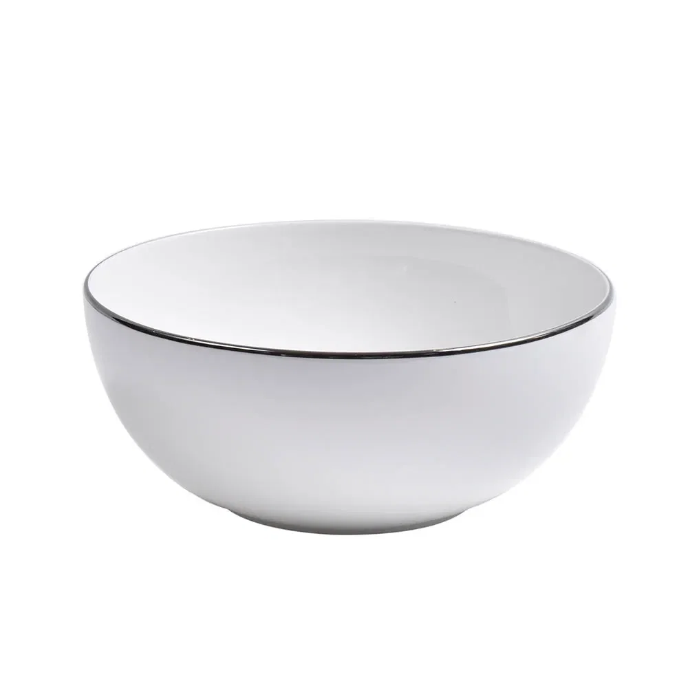 Saladeira Silver em Porcelana 23cm Strauss Branca