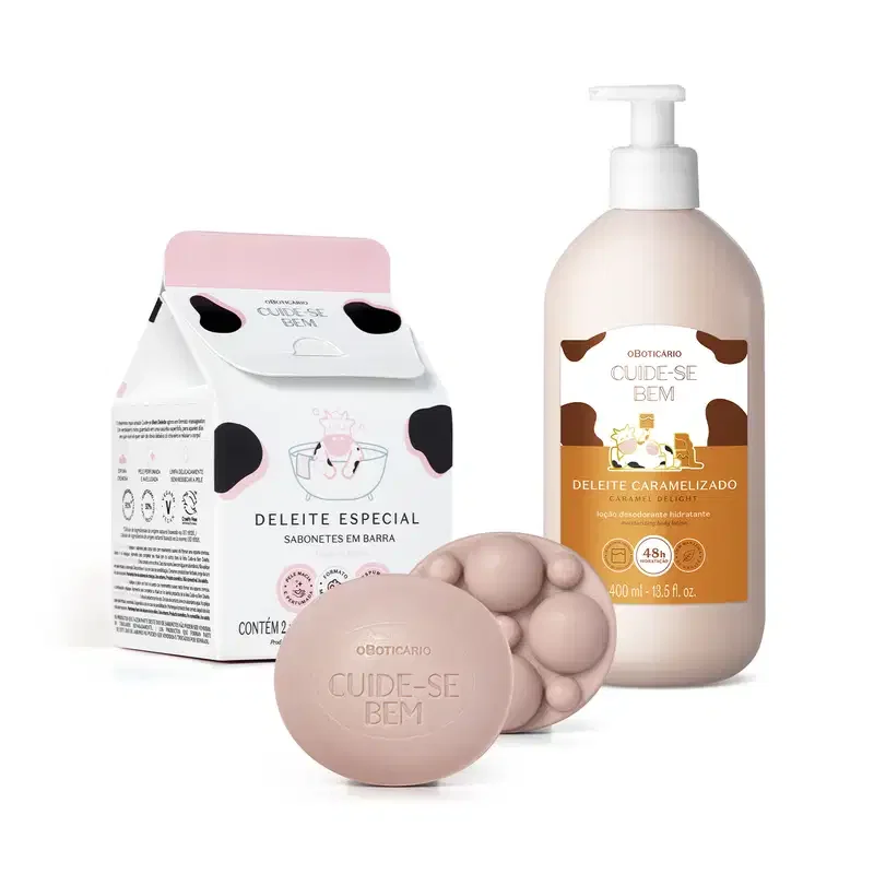 Combo Cuide-se bem Deleite: Loção Corporal 400ml + Sabonetes Em Barra 2x90g