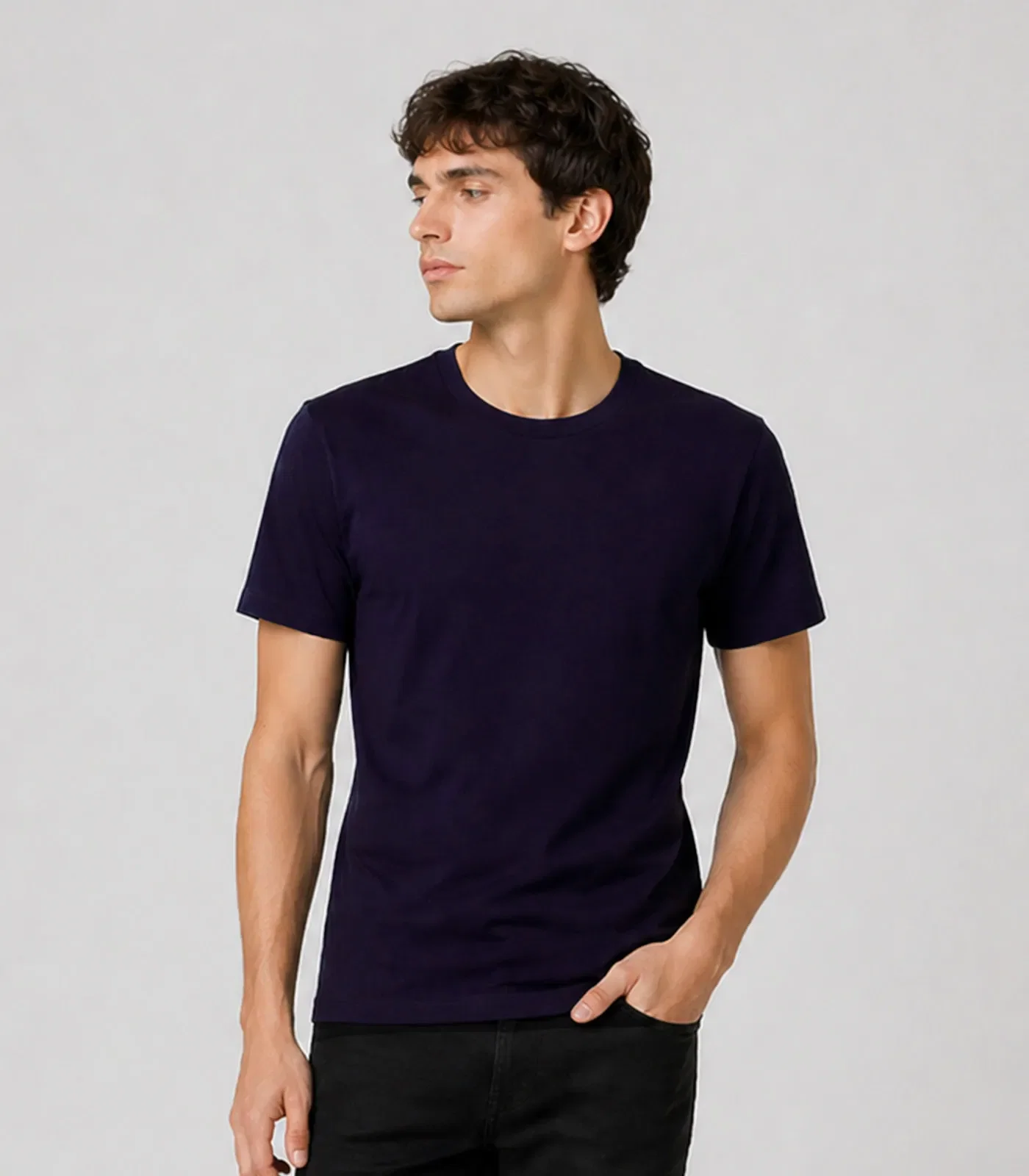 Camiseta Masculina Manga Curta Básica Select Azul — imagem 1