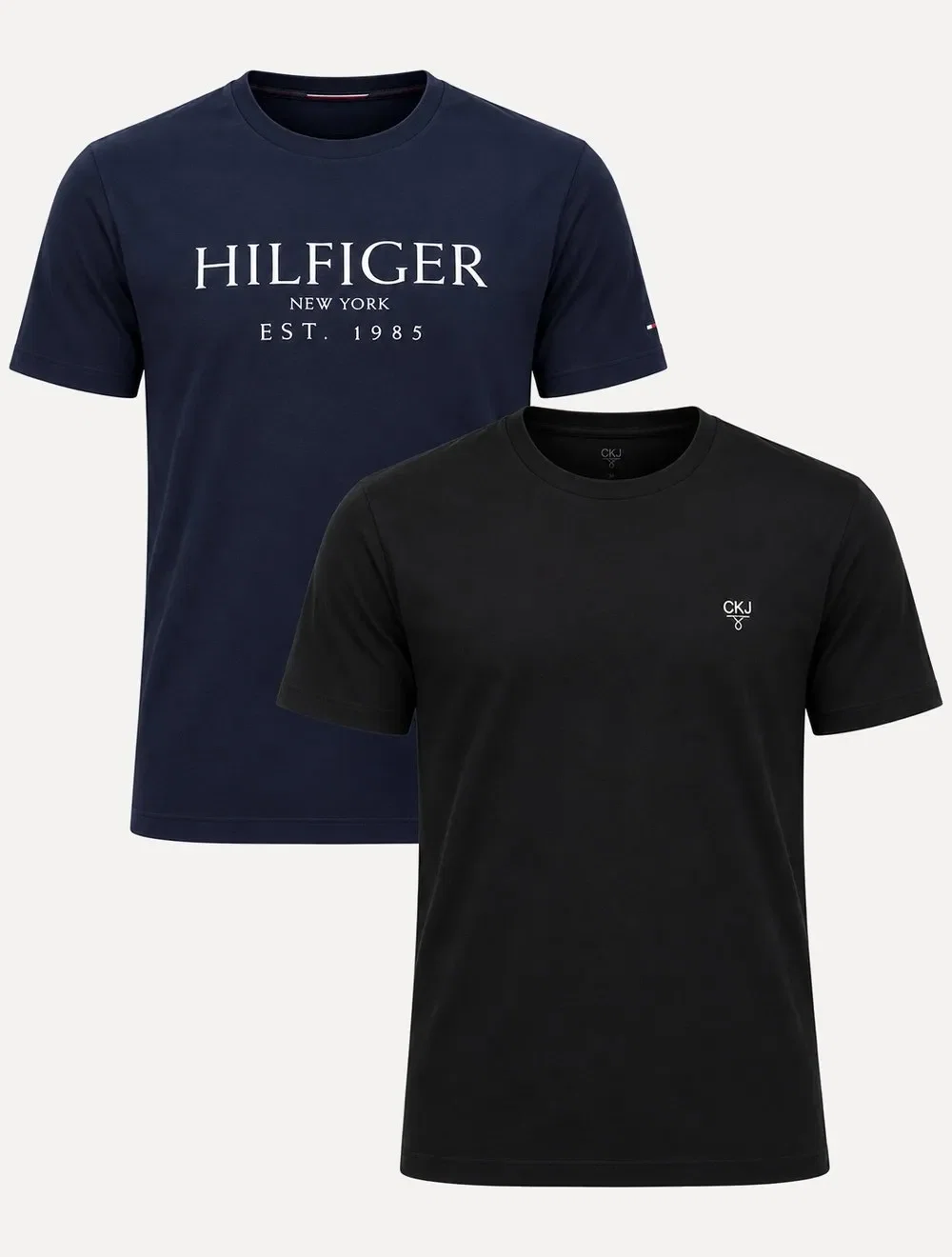 Kit Camisetas Tommy Hilfiger / Calvin Klein | Azul Marinho / Preta