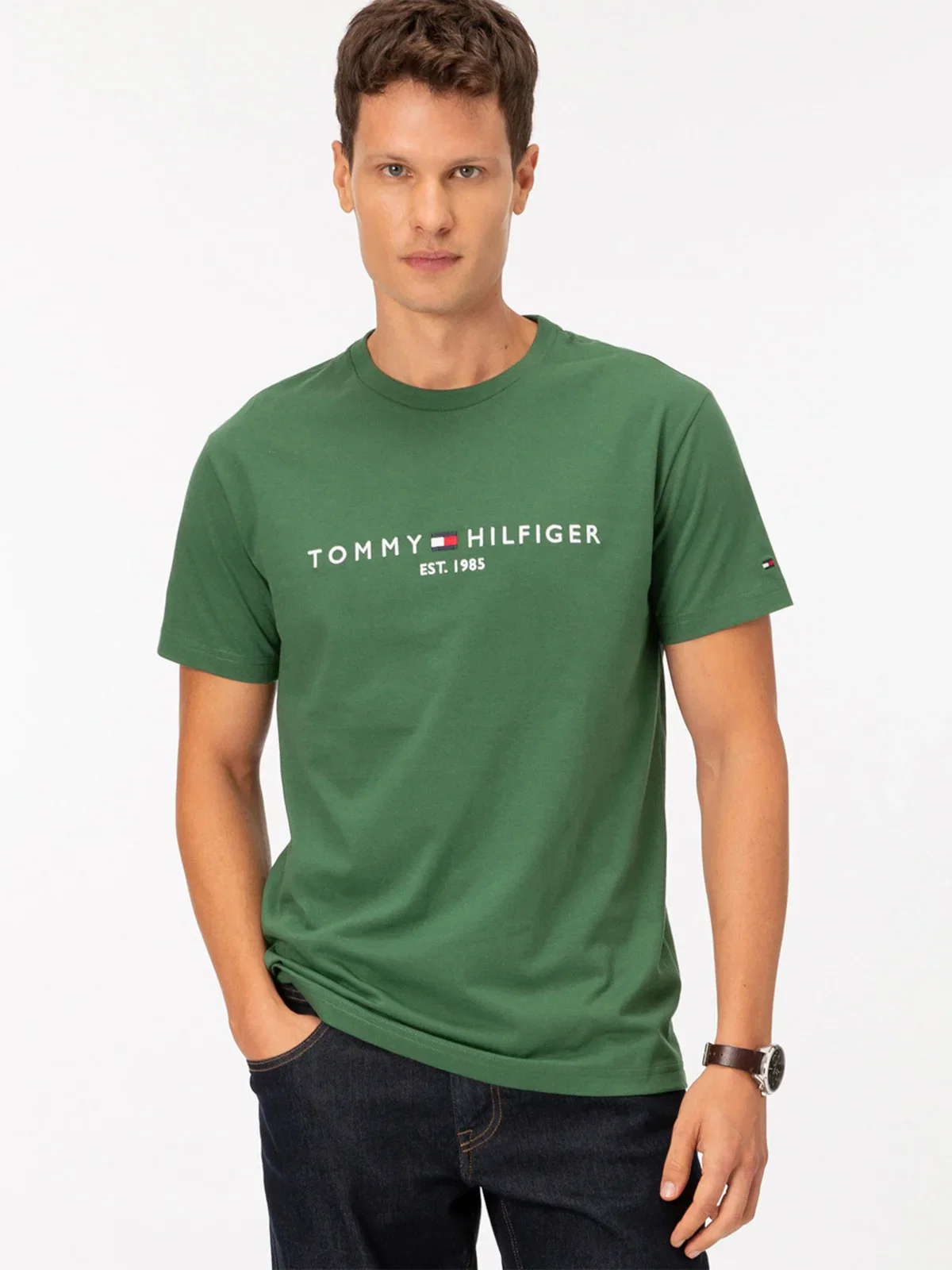 Camiseta Slim Jersey com Bordado de Logotipo — imagem 1