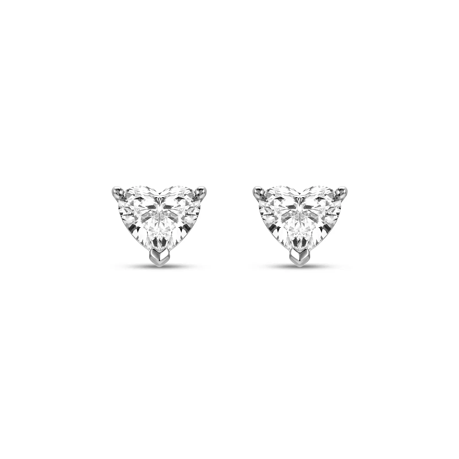 Brinco Solitário Cielo Coração em Ouro Branco 18k com 1ct de Diamante de Laboratório
