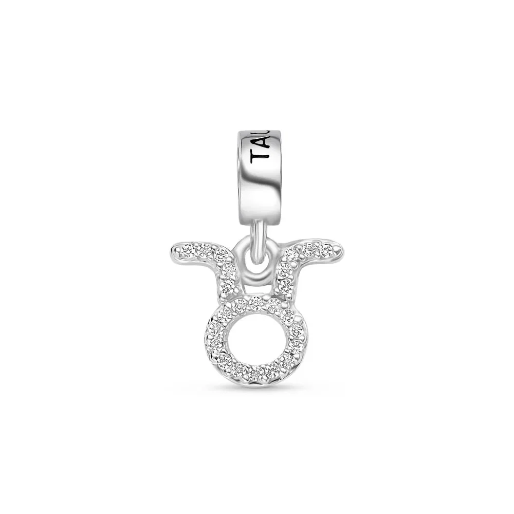 Pingente Life Signo Touro em Prata 925 com Pedras Incolores — imagem 1