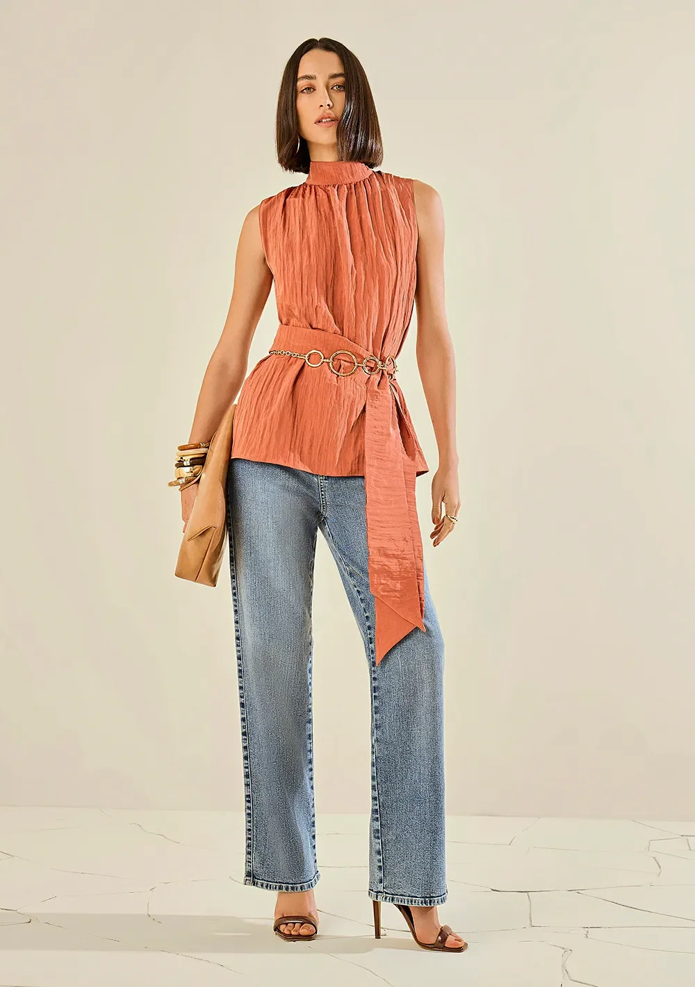 Calça Morena Rosa Wide Média Azul