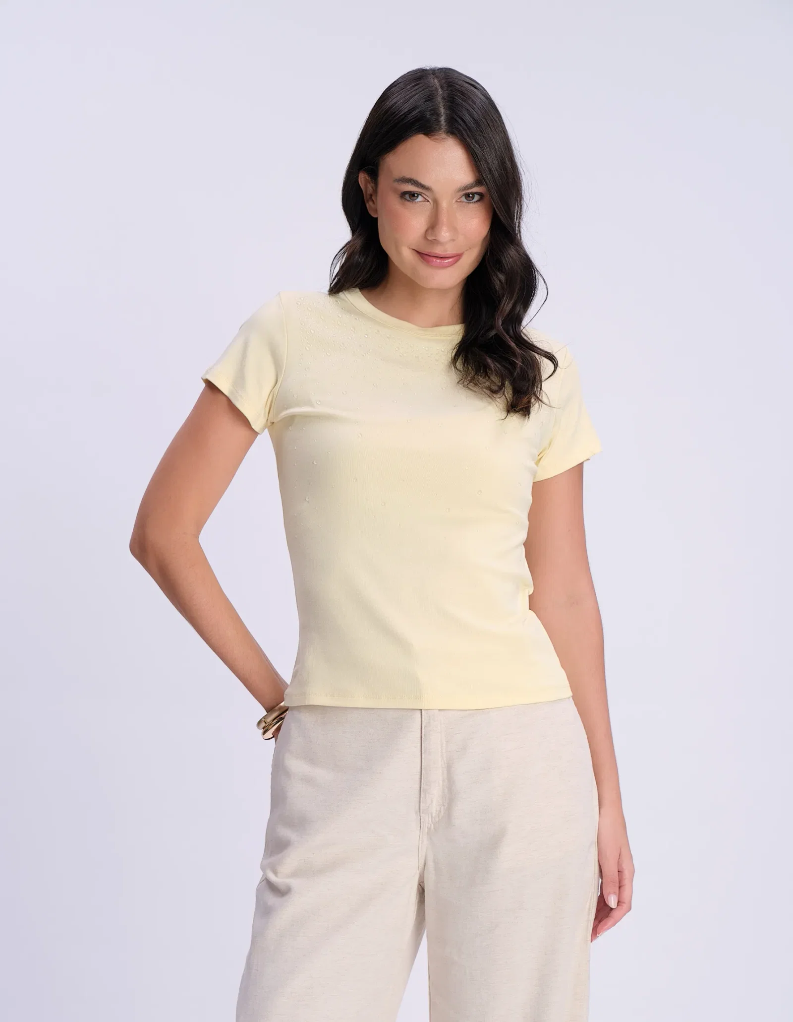 Blusa Decote Canoa - Amarelo