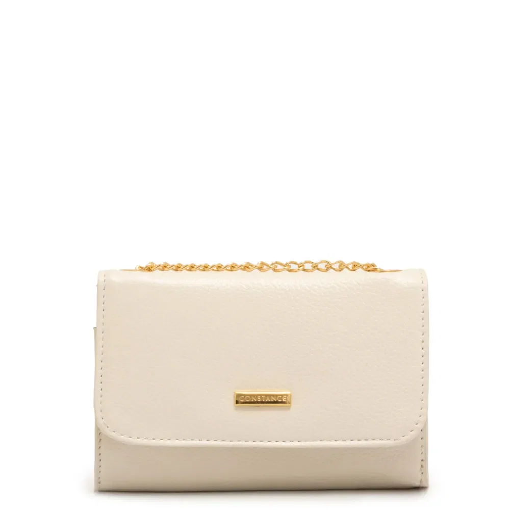 Bolsa Carteira Couro Pequena Off White