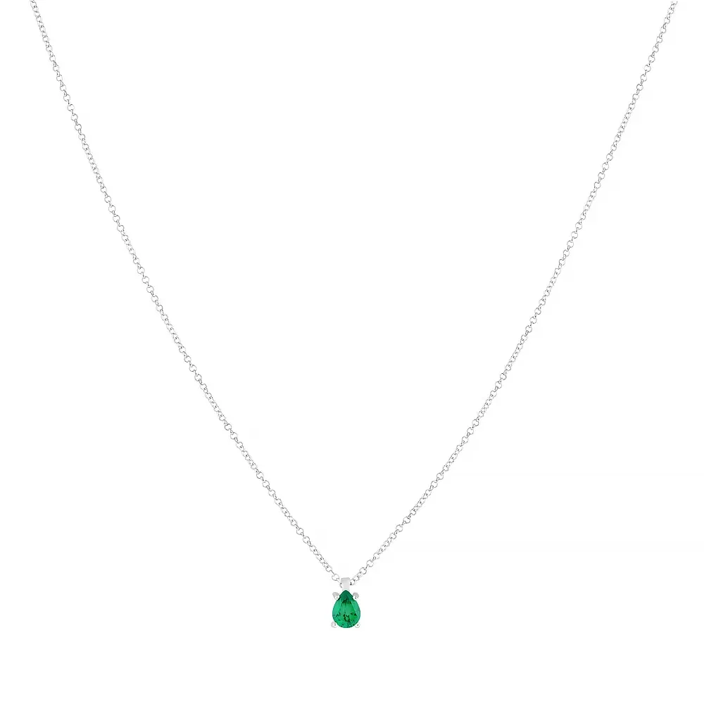 Colar Life Special II em Prata 925 com Cristal Verde e Pedras Incolores, 45cm — imagem 1