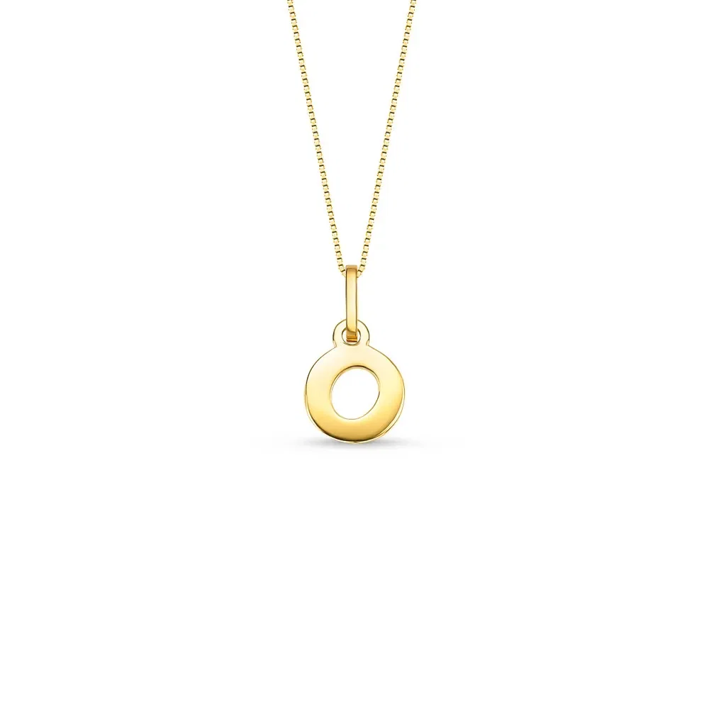 Pingente Letra O em Ouro Amarelo 18k, 12mm — imagem 1