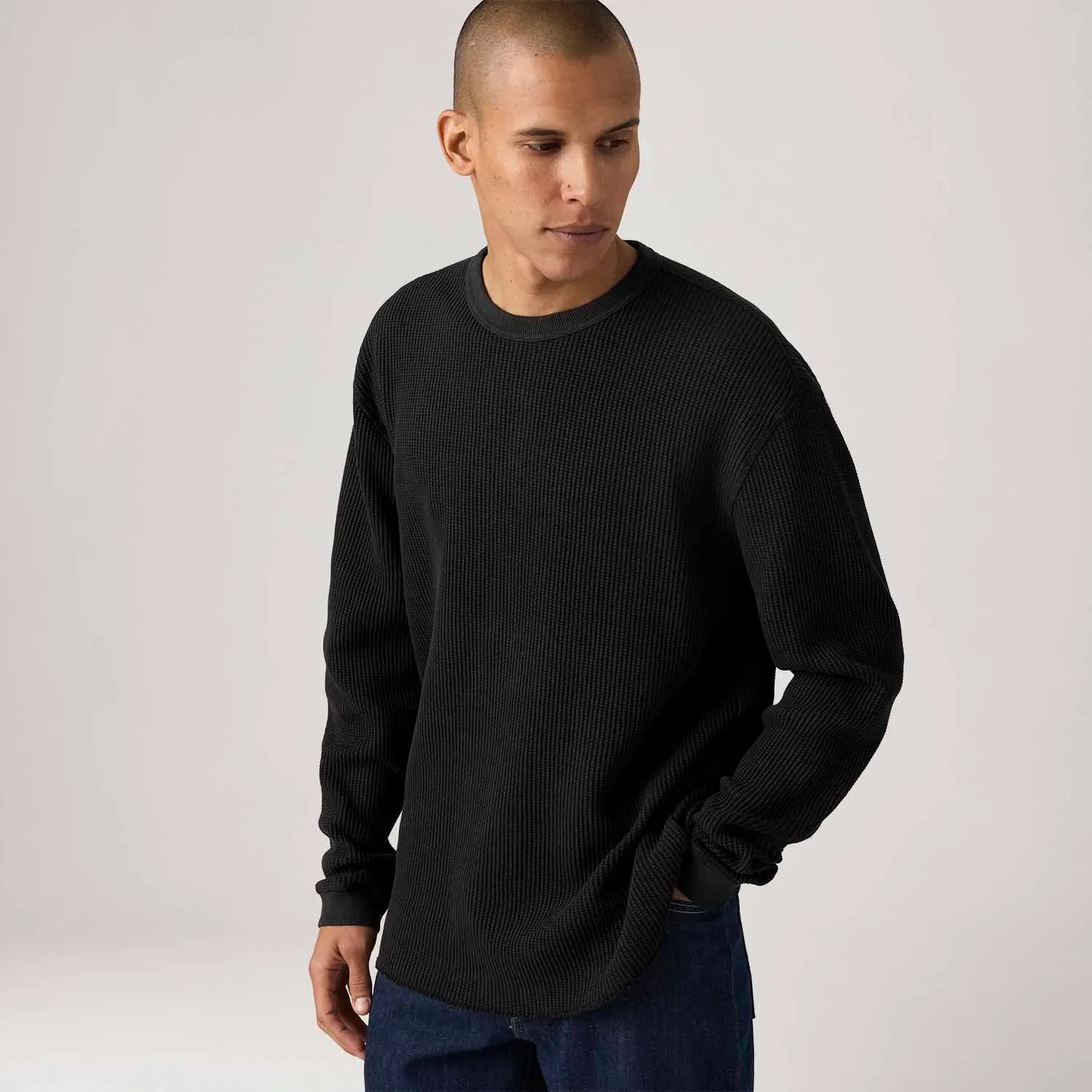 Tricot Levi's® Relaxed Thermal Manga Longa Preta