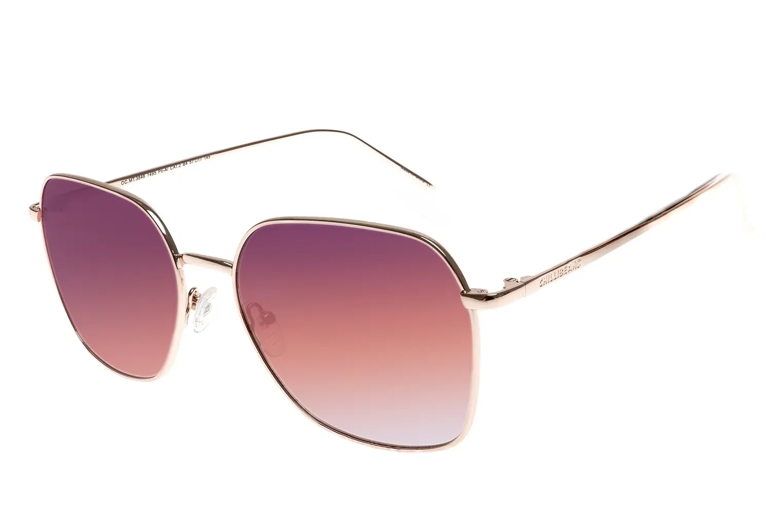 Óculos de Sol Feminino Chilli Beans Quadrado Metal Casual Rosé — imagem 1
