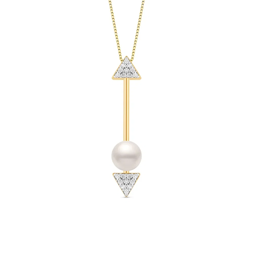 Pingente Vivara em Ouro Amarelo 18k com Pérola e Diamantes, 33mm