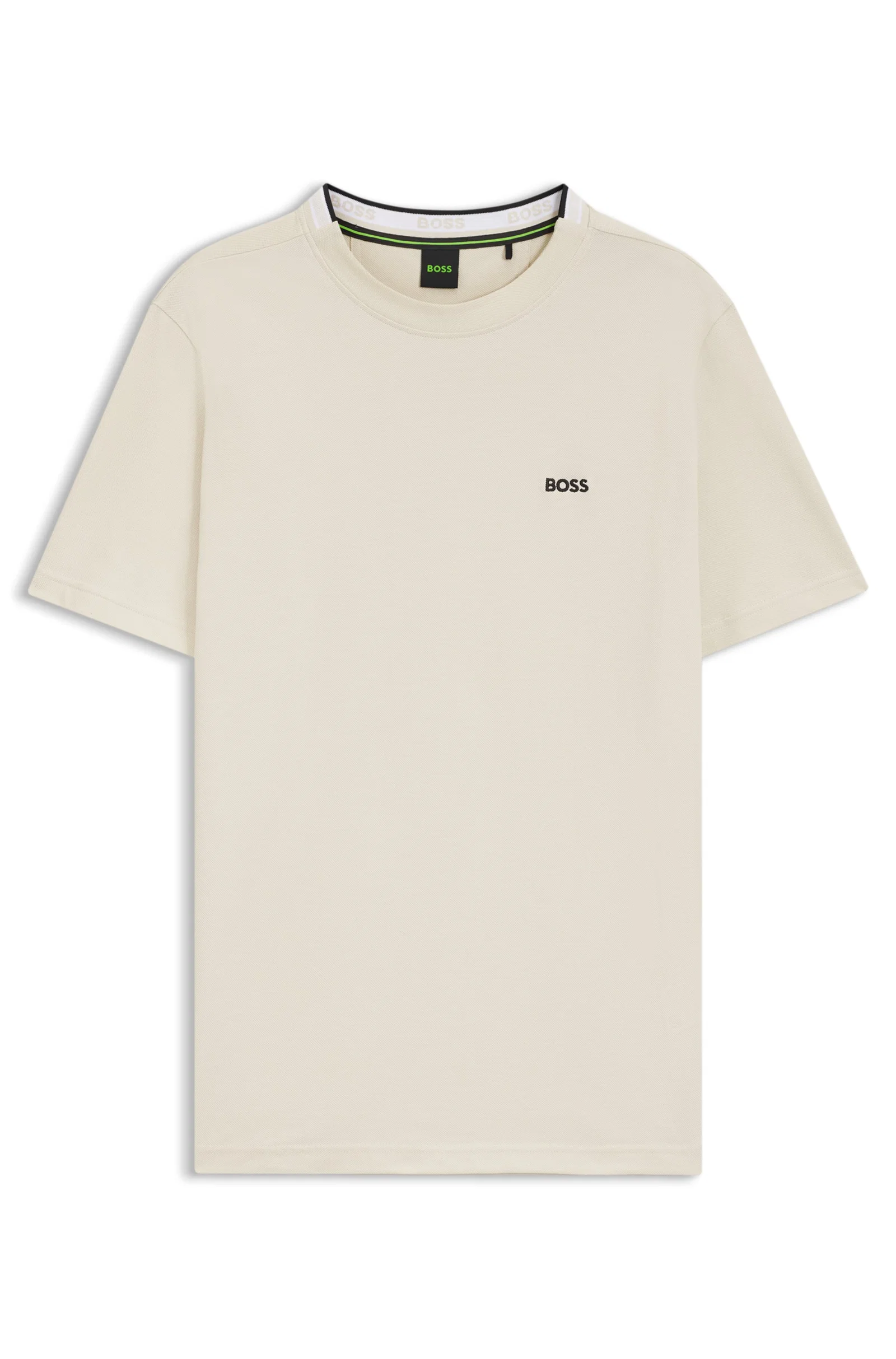 Camiseta De Algodão Piqué Com Colarinho Em Jacquard — imagem 1