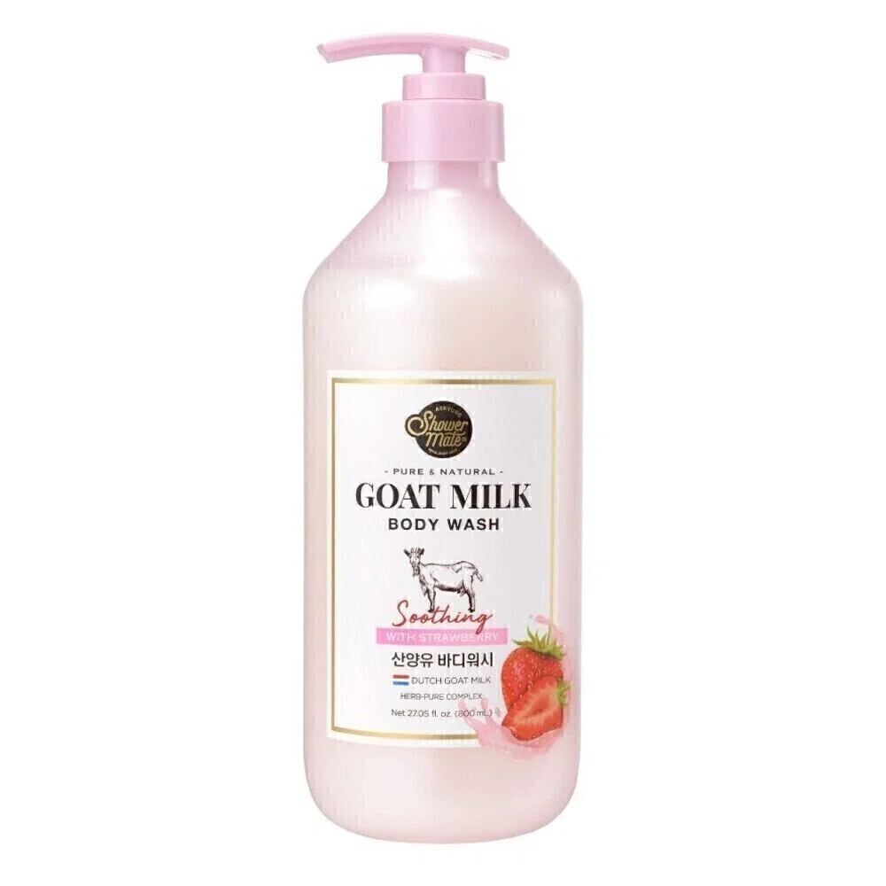 Sabonete Líquido Shower Mate Goat Milk Morango 800ml