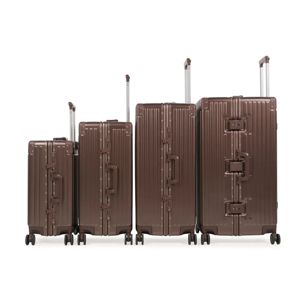 Conjunto de Malas Policarbonato 4 Rodas P, M, G e GG Kyoto Bronze