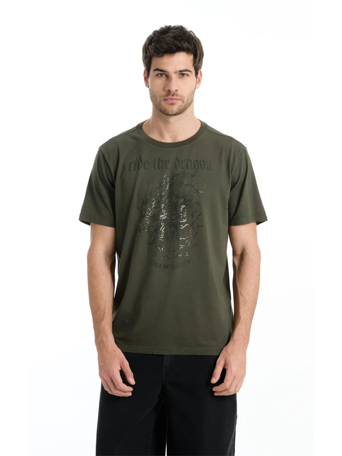 T-Shirt Cotton Finen Ride The Dragon Classic Floresta — imagem 1