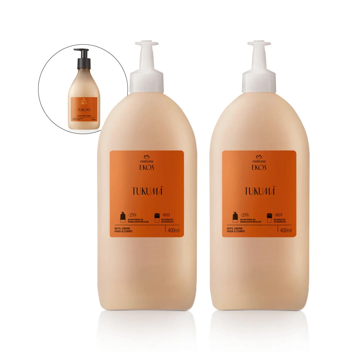 Kit Refil Creme Desodorante Hidratante Natura Ekos Tukumã (2 unidades)