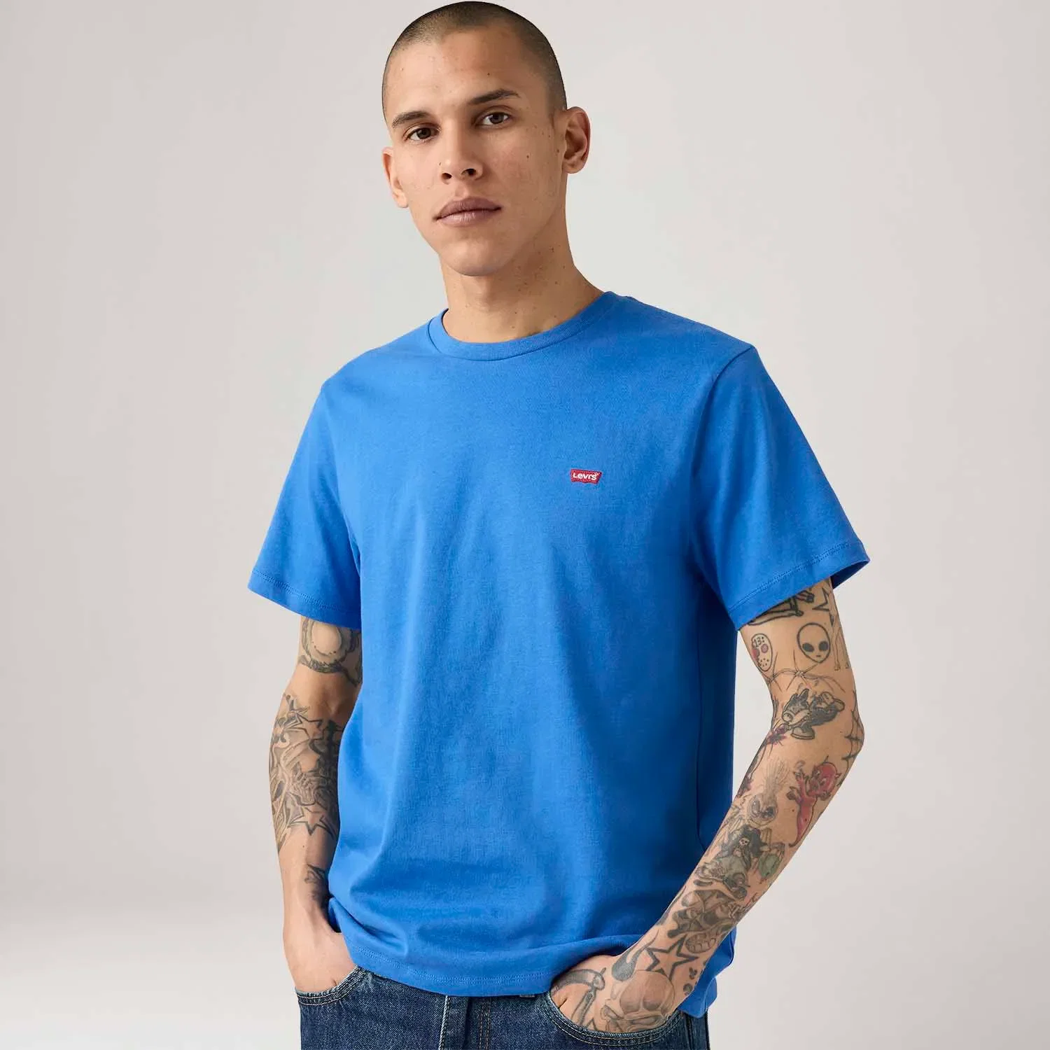 Camiseta Levi's® Original Housemark Azul Manga Curta — imagem 1