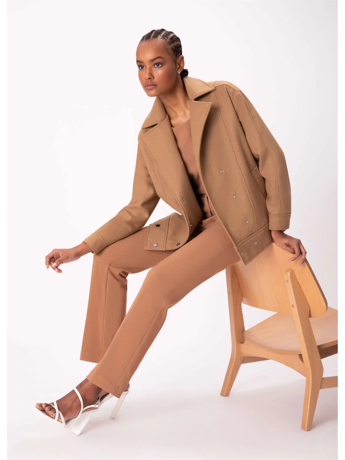 Jaqueta Wool Like Perfecto Caramelo