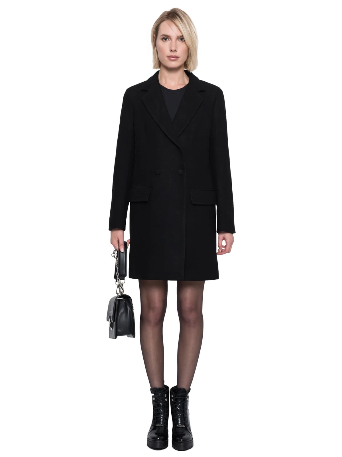 Jaqueta Wool Transpasse Reto Preto — imagem 1