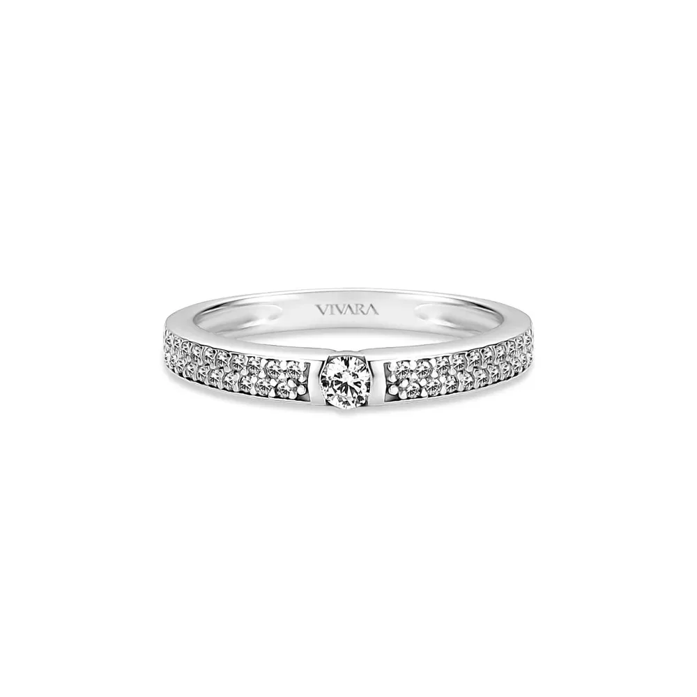 Anel Solitário Promise em Ouro Branco 18k com 0,28ct de Diamante — imagem 1