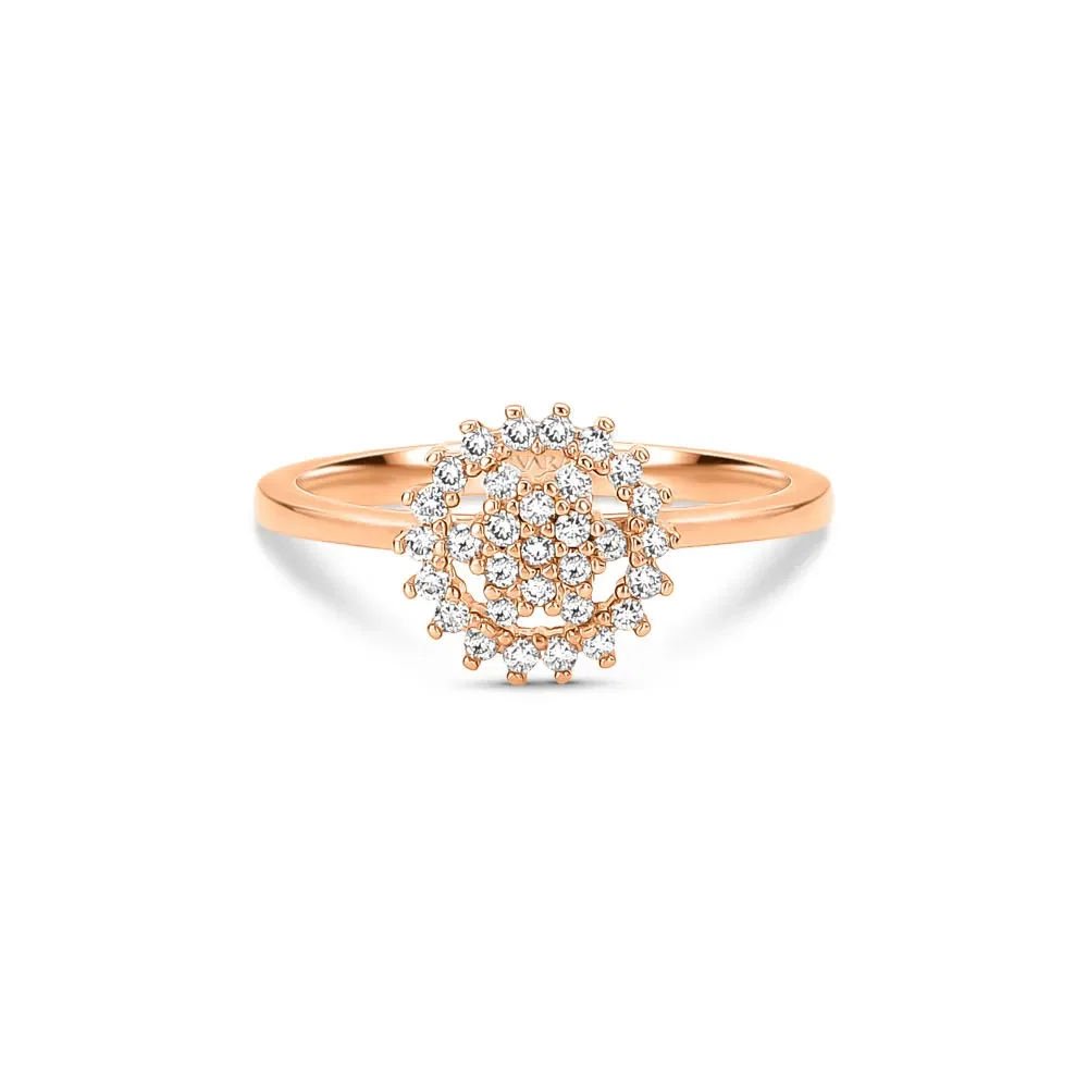 Anel Raiyah em Ouro Rosé 18k com Diamantes