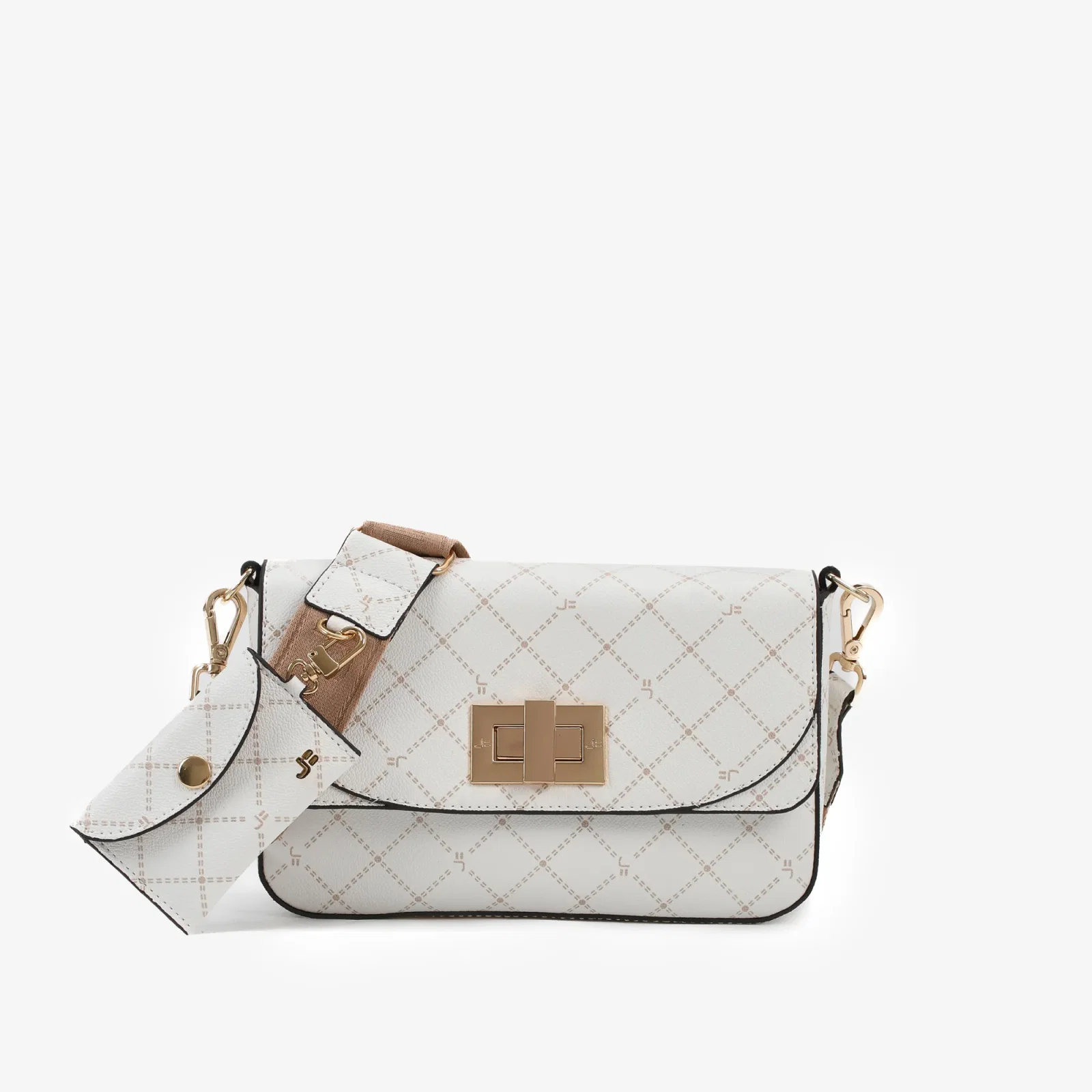 Bolsa Transversal Monograma Jb Off White Bag Charm — imagem 1