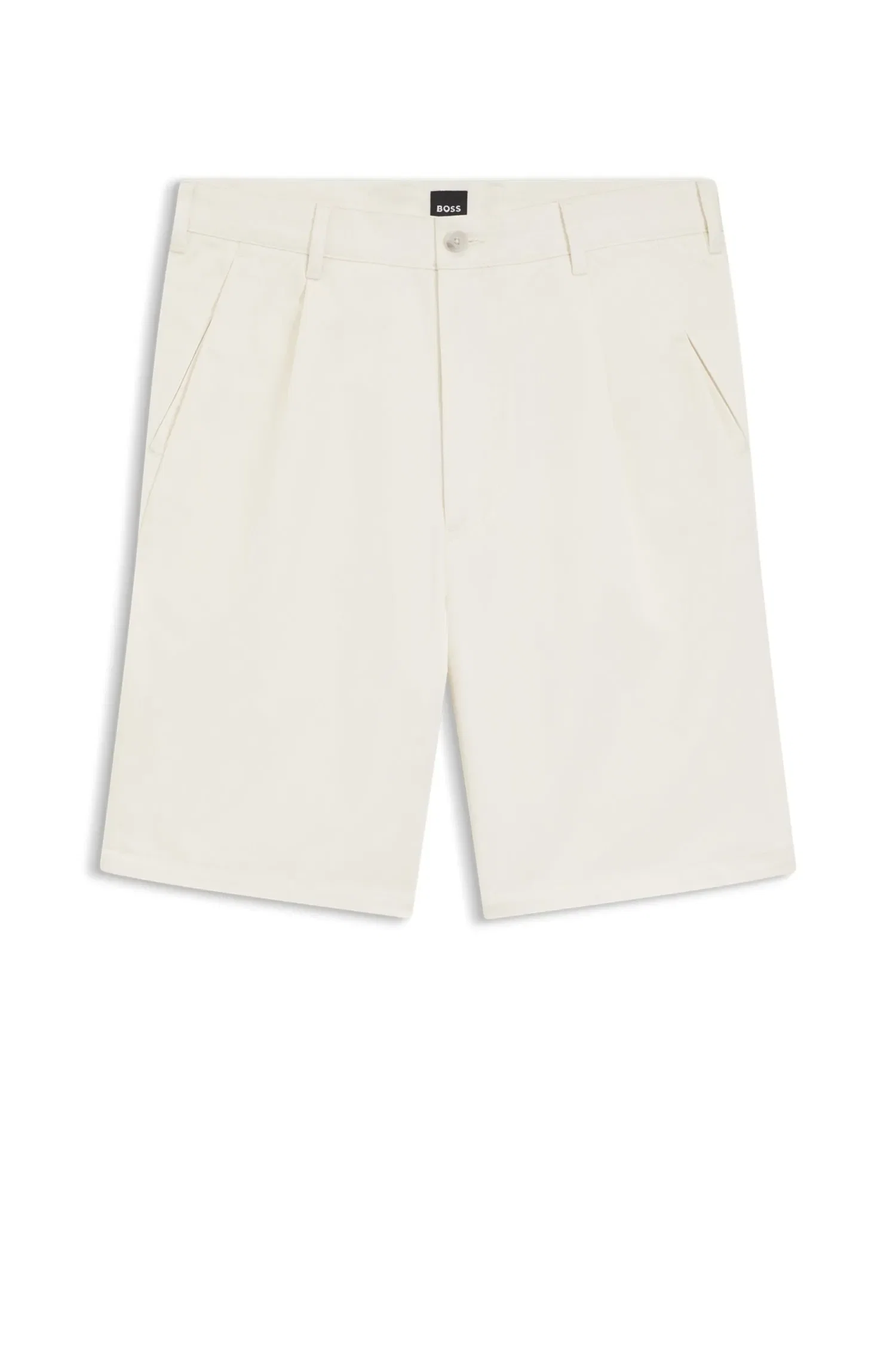 Shorts De Ajuste Descontraído Em Sarja De Algodão — imagem 1