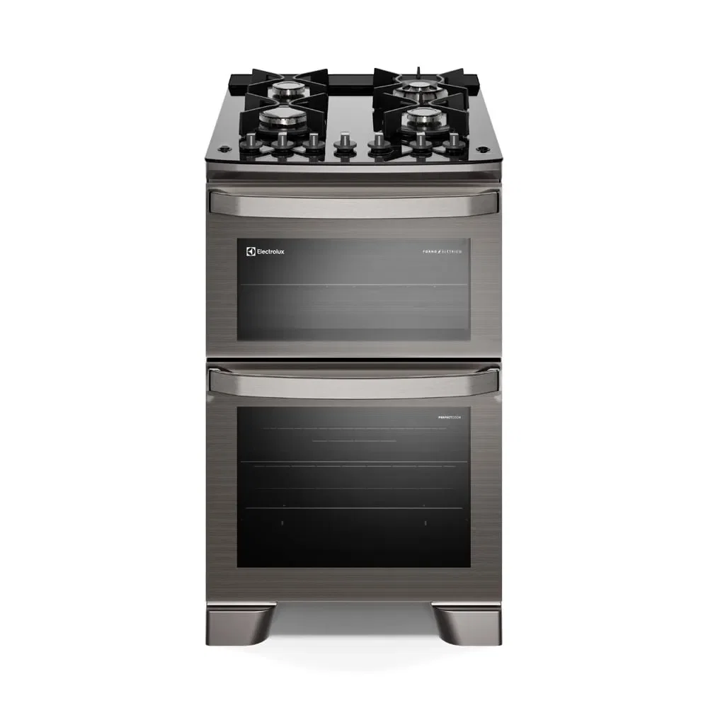 Fogão 4 bocas Electrolux Cinza Experience Mesa de Vidro, 2 fornos e PerfectCook360 (FE4DG) — imagem 1