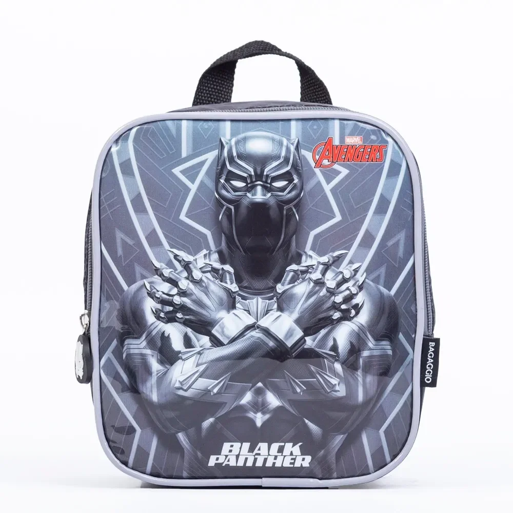 Lancheira Escolar Masculina Térmica Marvel Pantera Negra Preta