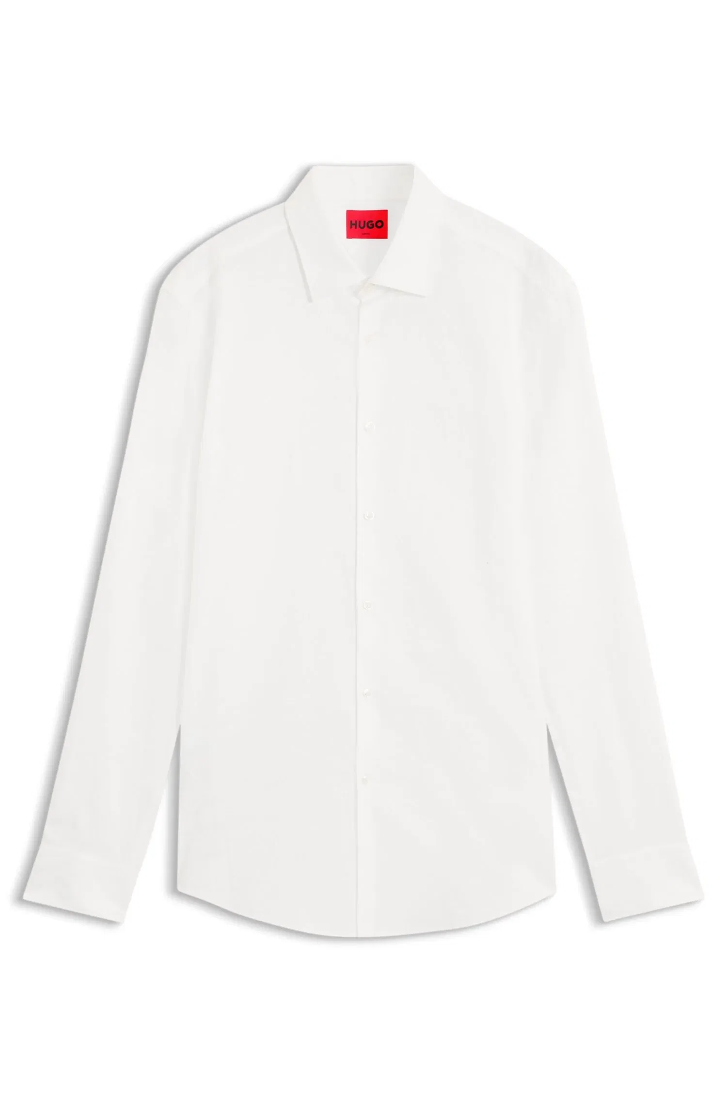Camisa Slim Fit Em Jacquard De Algodão