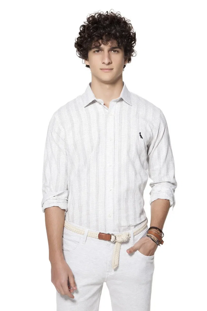Camisa Enxuto Listras Maquinetada